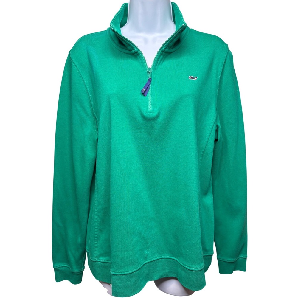 VINEYARD VINES Mens Green Quarter Zip Shep Shirt Pullover XL Preppy Layering